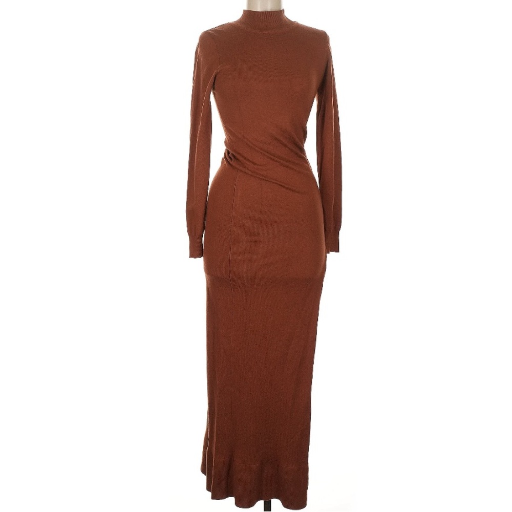 Girl In Mind Brown Turtleneck Dress
